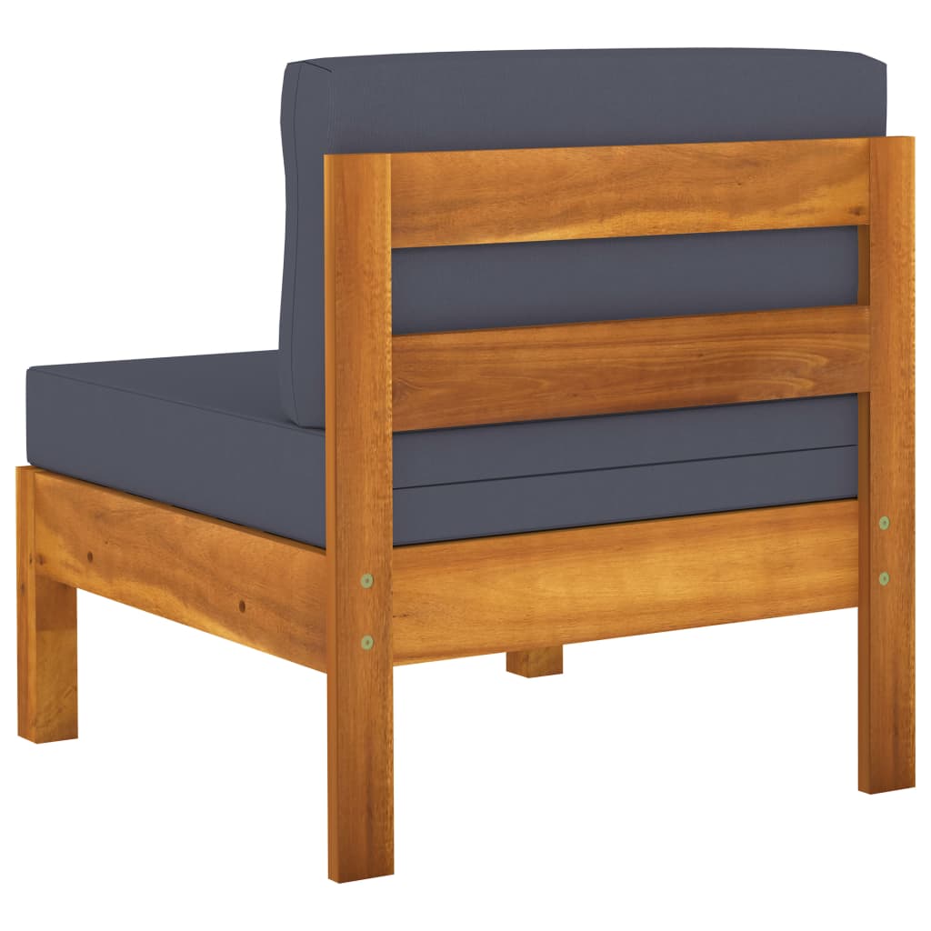 vidaXL 5-tlg. Garten-Lounge-Set mit Dunkelgrauen Auflagen Akazienholz