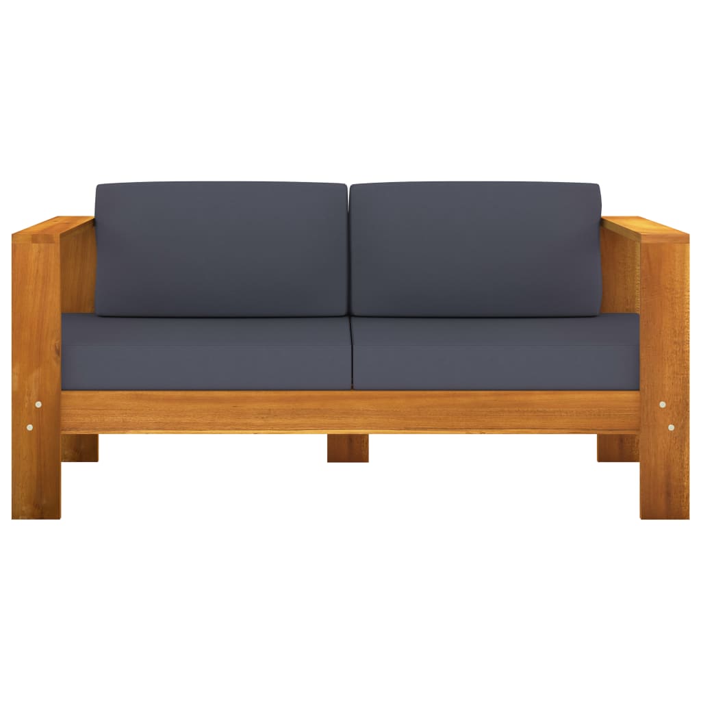 vidaXL 8-tlg. Garten-Lounge-Set mit Dunkelgrauen Auflagen Akazienholz