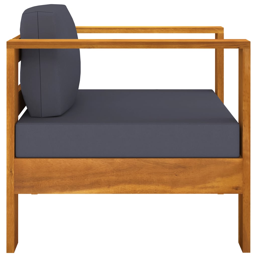 vidaXL 7-tlg. Garten-Lounge-Set mit Dunkelgrauen Auflagen Akazienholz