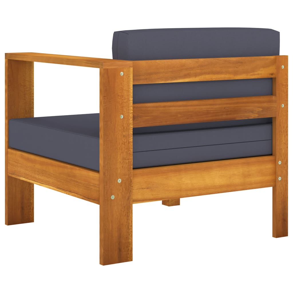 vidaXL 9-tlg. Garten-Lounge-Set mit Dunkelgrauen Auflagen Akazienholz