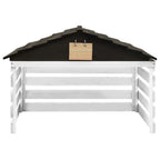 vidaXL Mähroboter-Garage Schwarz und Weiß 78x74x54 cm Tannenholz