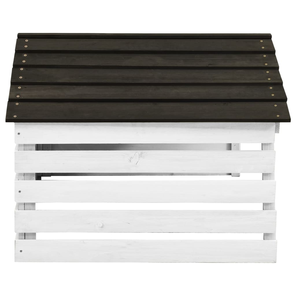 vidaXL Mähroboter-Garage Schwarz und Weiß 78x74x54 cm Tannenholz