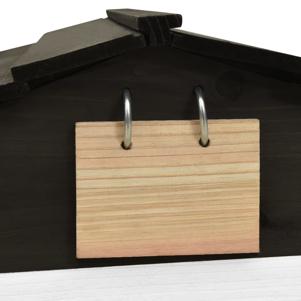 vidaXL Mähroboter-Garage Schwarz und Weiß 78x74x54 cm Tannenholz