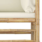 vidaXL 10-tlg. Garten-Lounge-Set mit Cremeweißen Kissen Bambus