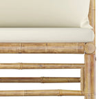 vidaXL 10-tlg. Garten-Lounge-Set mit Cremeweißen Kissen Bambus