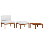 vidaXL 3-tlg. Garten-Lounge-Set mit Kissen Holz Akazie & Seil