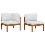 vidaXL 2-teiliges Garten-Lounge-Set mit Kissen Holz Akazie & Seil