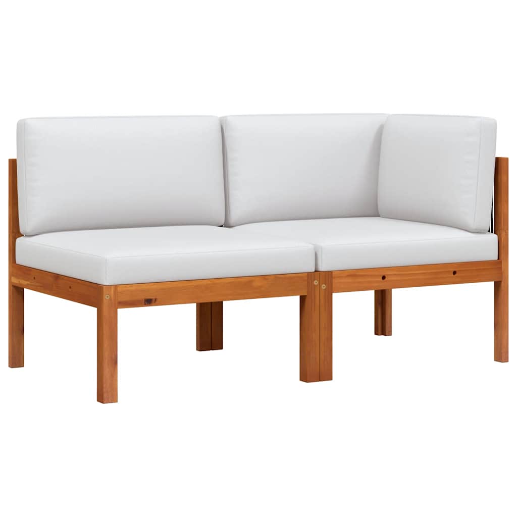 vidaXL 2-teiliges Garten-Lounge-Set mit Kissen Holz Akazie & Seil