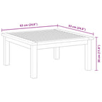 vidaXL Garten-Beistelltisch 63x63x30 cm Akazie Massivholz