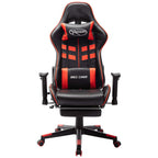 vidaXL Gaming-Stuhl mit Fußstütze Schwarz und Rot Kunstleder