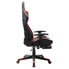 vidaXL Gaming-Stuhl mit Fußstütze Schwarz und Rot Kunstleder