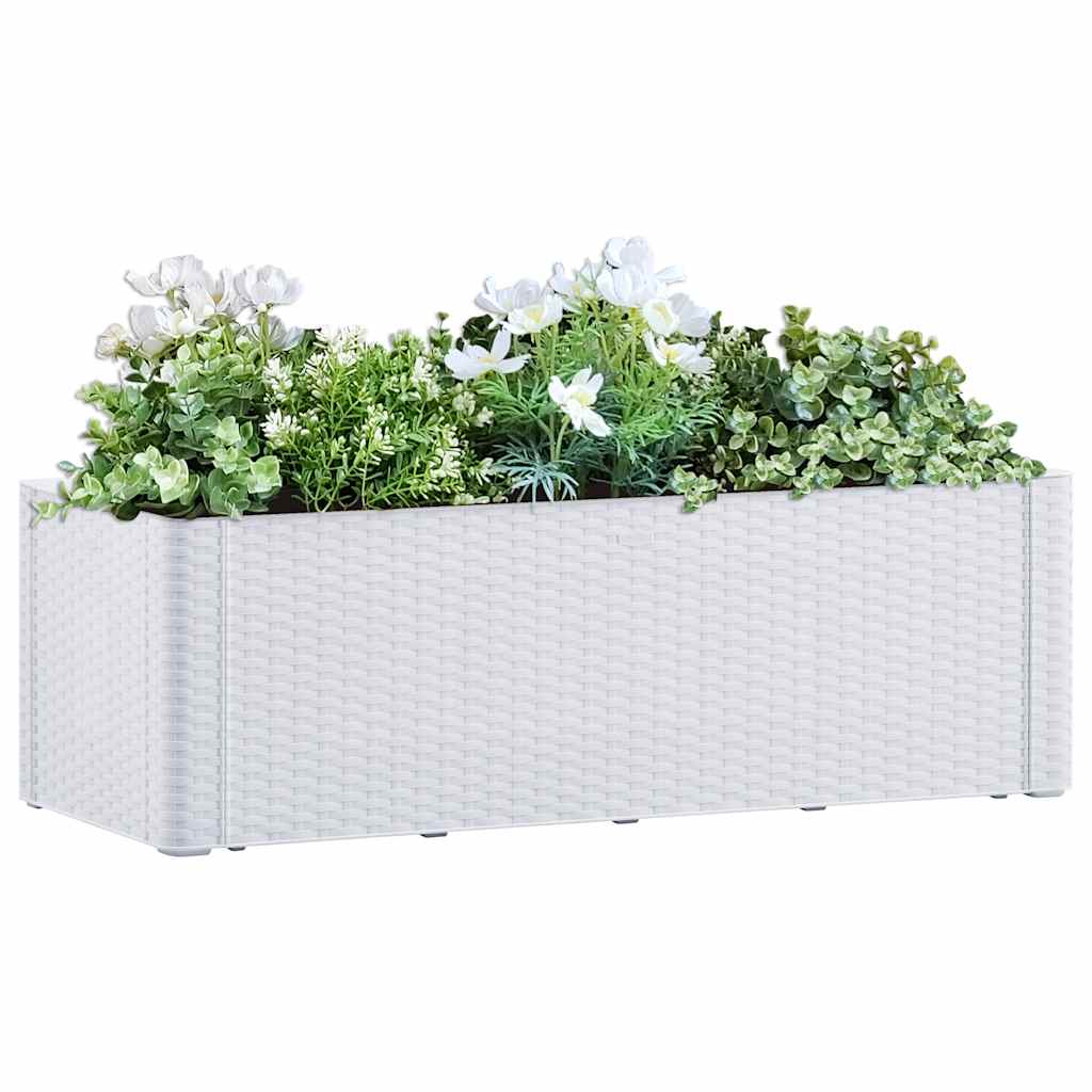 vidaXL Garten-Hochbeet mit Selbstbewässerungssystem Weiß 100x43x33 cm