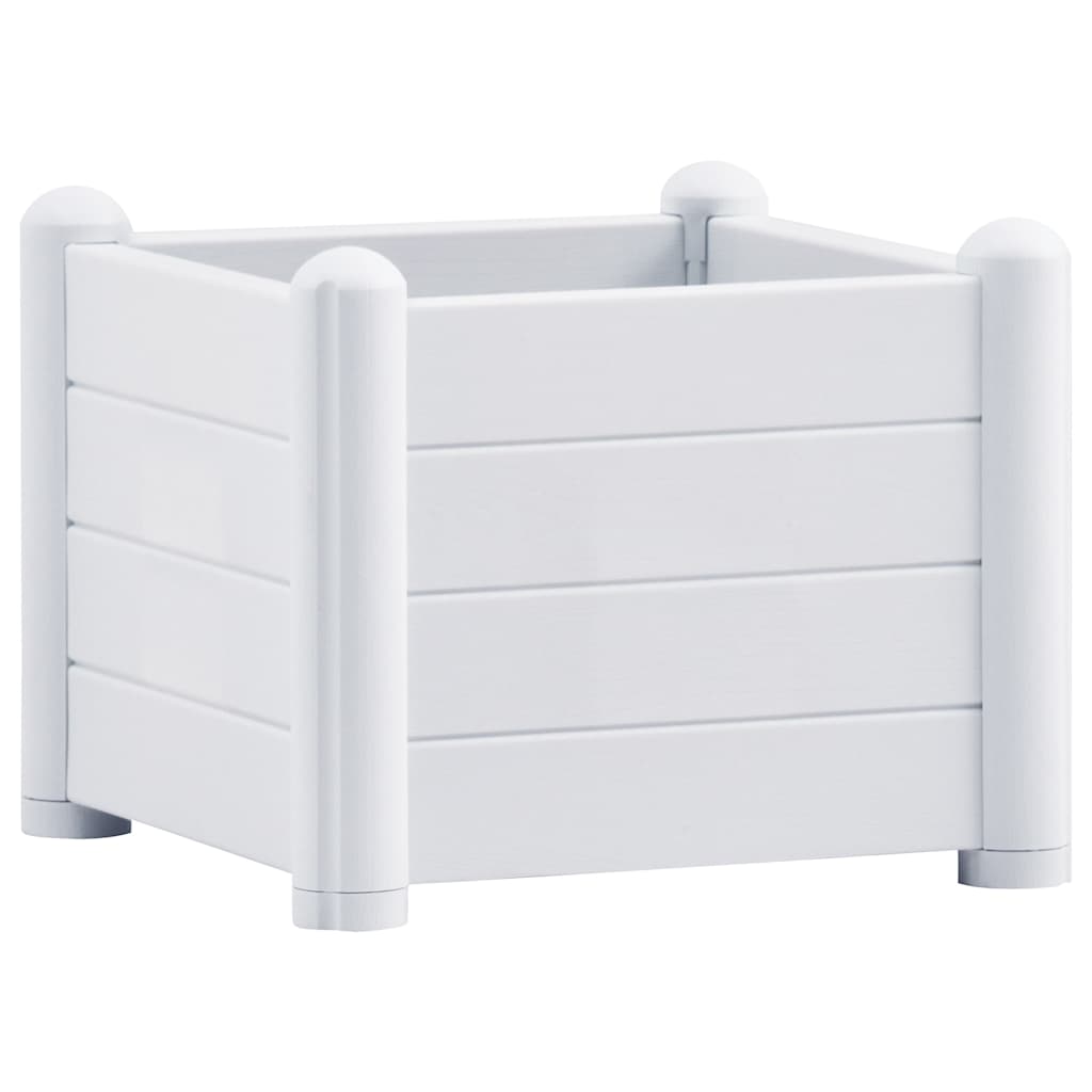 vidaXL Garten-Hochbeet PP Weiß 43x43x35 cm