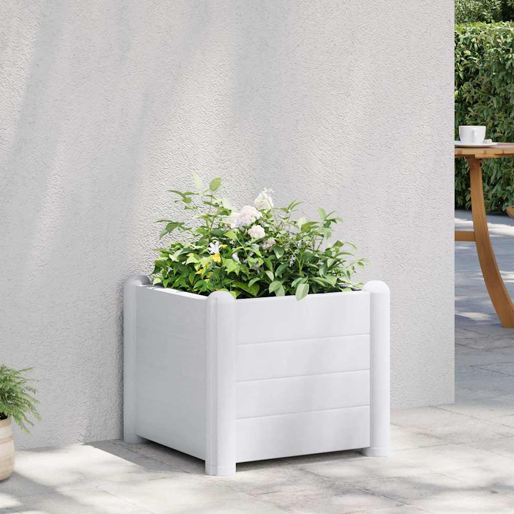vidaXL Garten-Hochbeet PP Weiß 43x43x35 cm