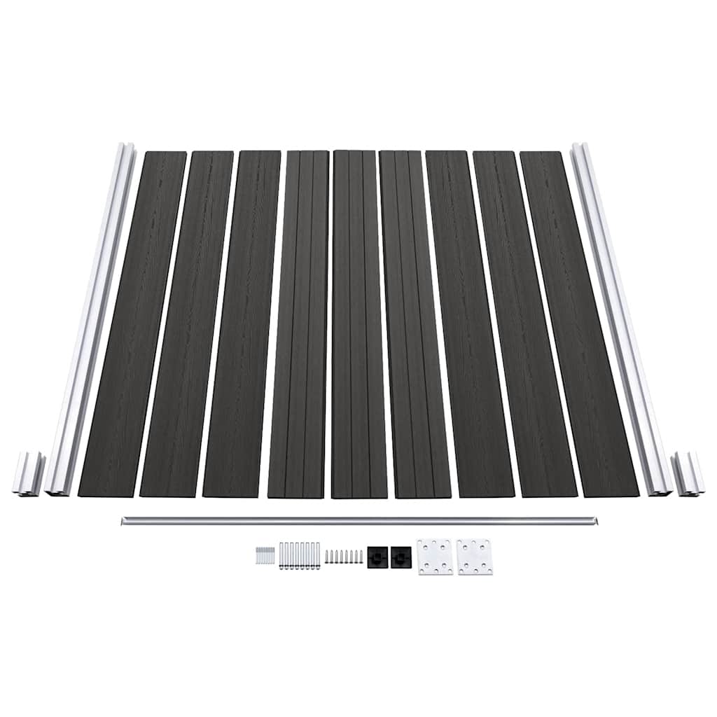 vidaXL Zaunelement WPC 180x186 cm Schwarz