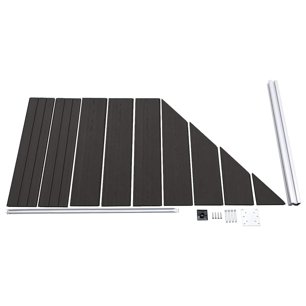 vidaXL Zaunelement WPC 95x(105-180) cm Schwarz
