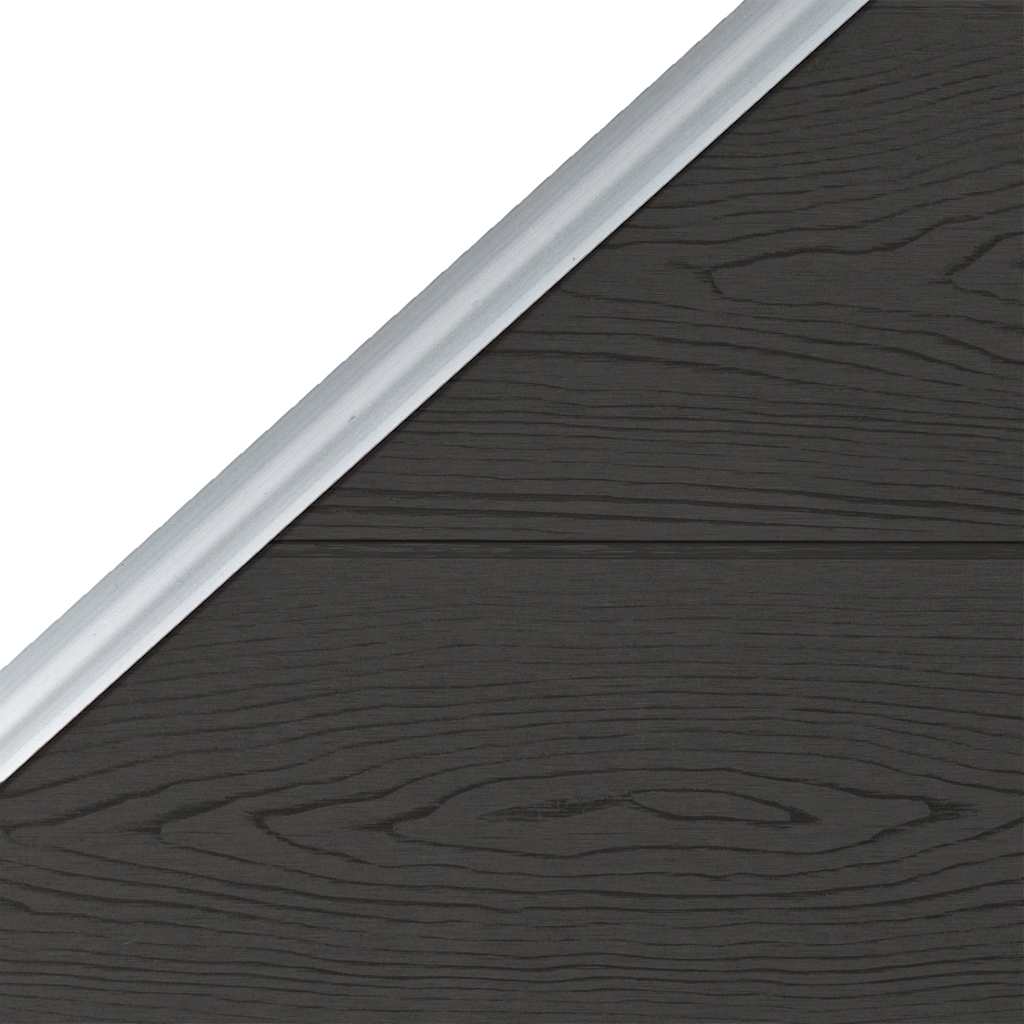 vidaXL Zaunelement WPC 95x(105-180) cm Schwarz