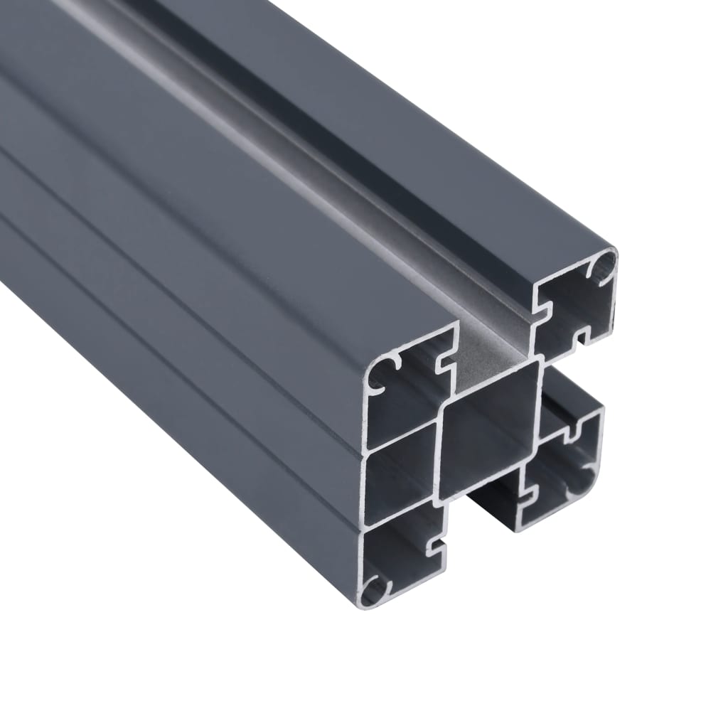 vidaXL Zaunpfosten 2 Stk. Dunkelgrau 185 cm Aluminium