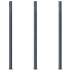vidaXL Zaunpfosten 3 Stk. Dunkelgrau 185 cm Aluminium