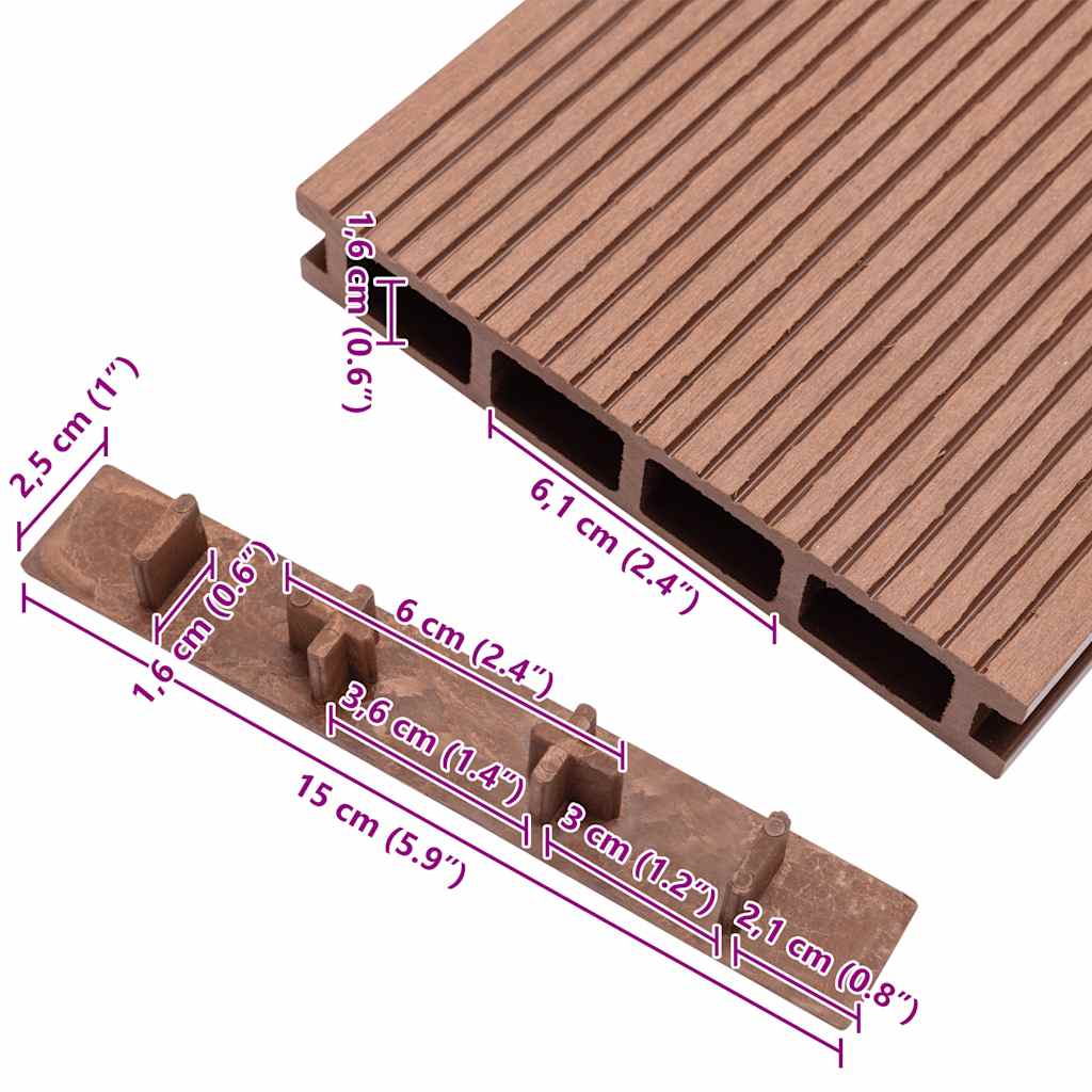 vidaXL Endkappen für Terrassendielen 10 Stk. Braun Kunststoff
