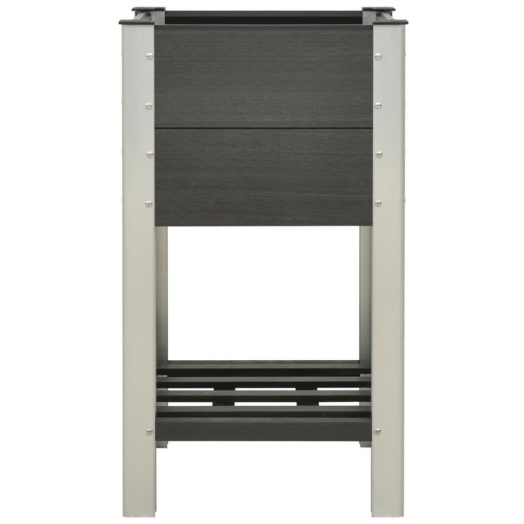 vidaXL Garten-Hochbeet mit Ablage 50x50x90 cm WPC Grau