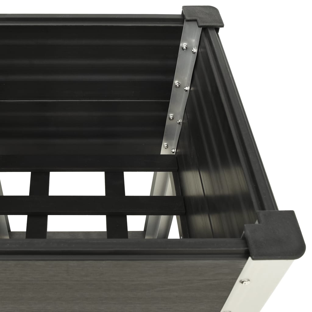 vidaXL Garten-Hochbeet mit Ablage 50x50x90 cm WPC Grau