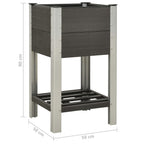 vidaXL Garten-Hochbeet mit Ablage 50x50x90 cm WPC Grau
