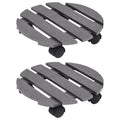 vidaXL Pflanzenroller 2 Stk. Grau Ø30x7,5 cm WPC