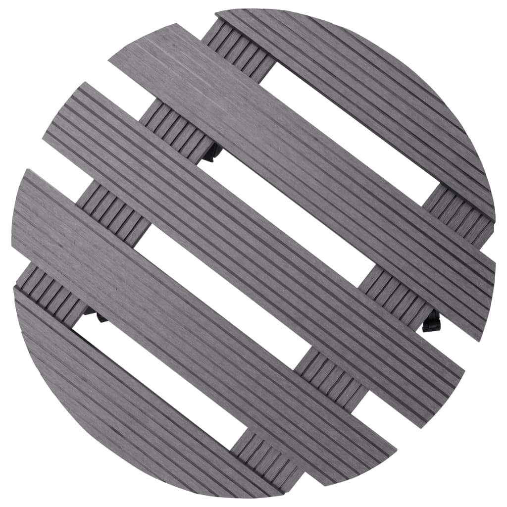 vidaXL Pflanzenroller 2 Stk. Grau Ø30x7,5 cm WPC