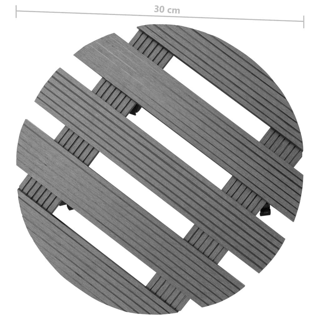 vidaXL Pflanzenroller 2 Stk. Grau Ø30x7,5 cm WPC