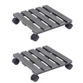 vidaXL Pflanzenroller 2 Stk. Grau 30x30x7,5 cm WPC