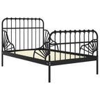 vidaXL Ausziehbett Schwarz Metall 80x130/200 cm