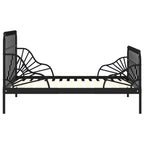 vidaXL Ausziehbett Schwarz Metall 80x130/200 cm
