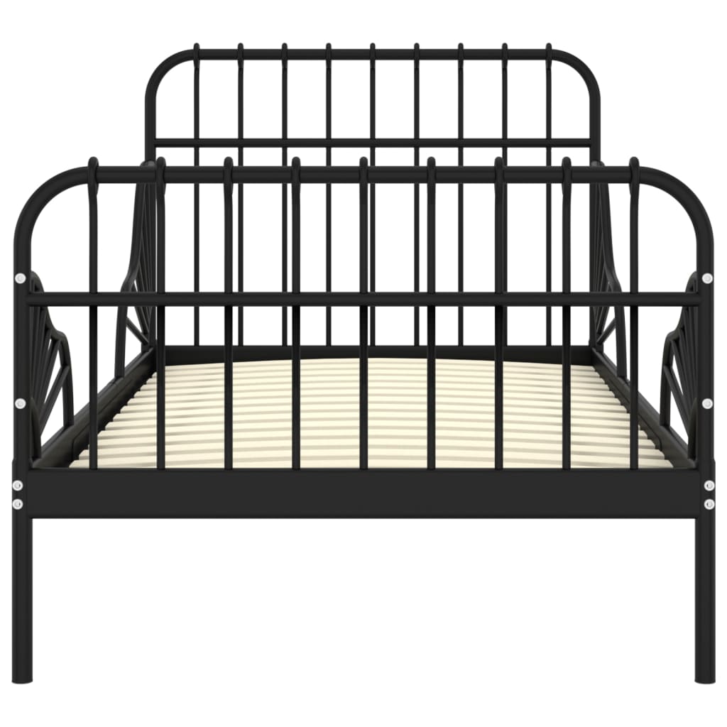 vidaXL Ausziehbett Schwarz Metall 80x130/200 cm