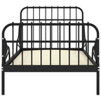 vidaXL Ausziehbett Schwarz Metall 80x130/200 cm