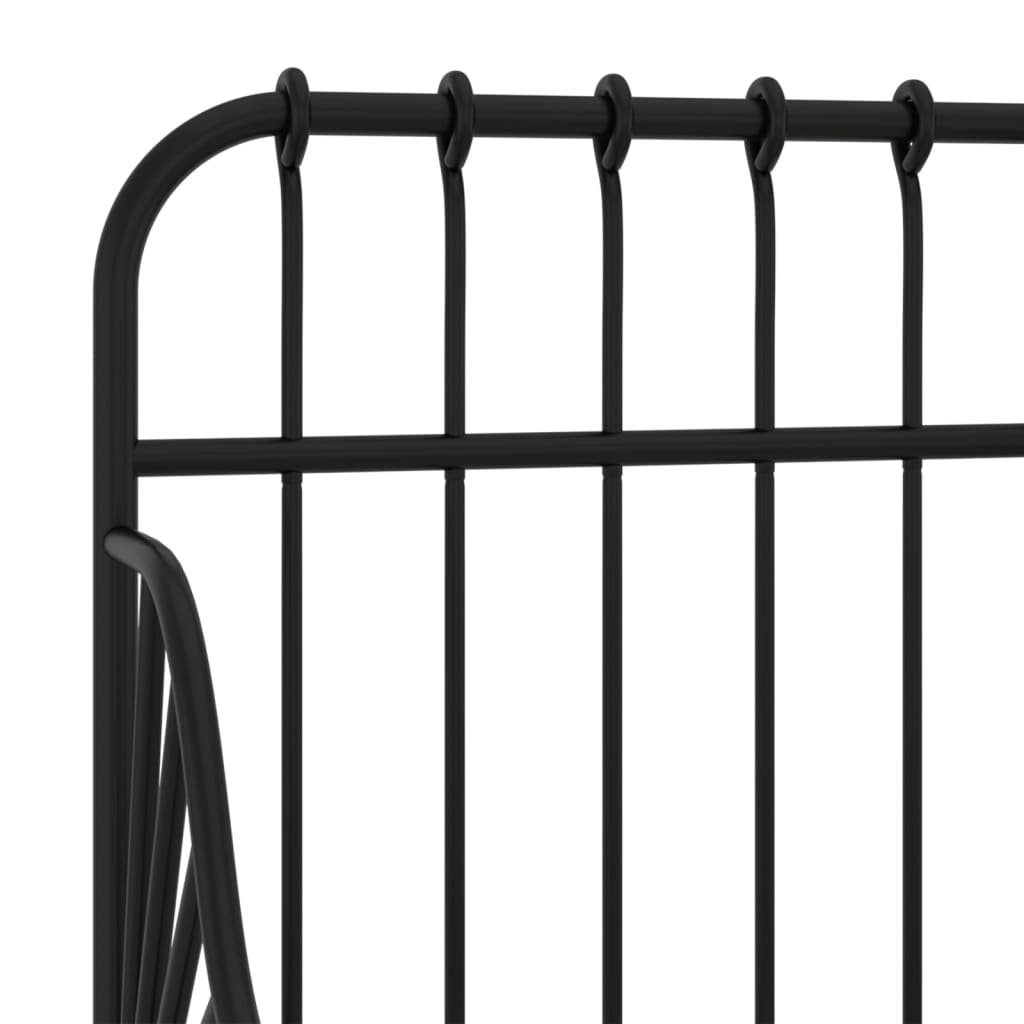 vidaXL Ausziehbett Schwarz Metall 80x130/200 cm