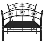 vidaXL Einzelbett mit Fußball-Design Schwarz Metall 90x200 cm