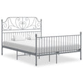 vidaXL Bettgestell ohne Matratze Grau Metall 140×200 cm