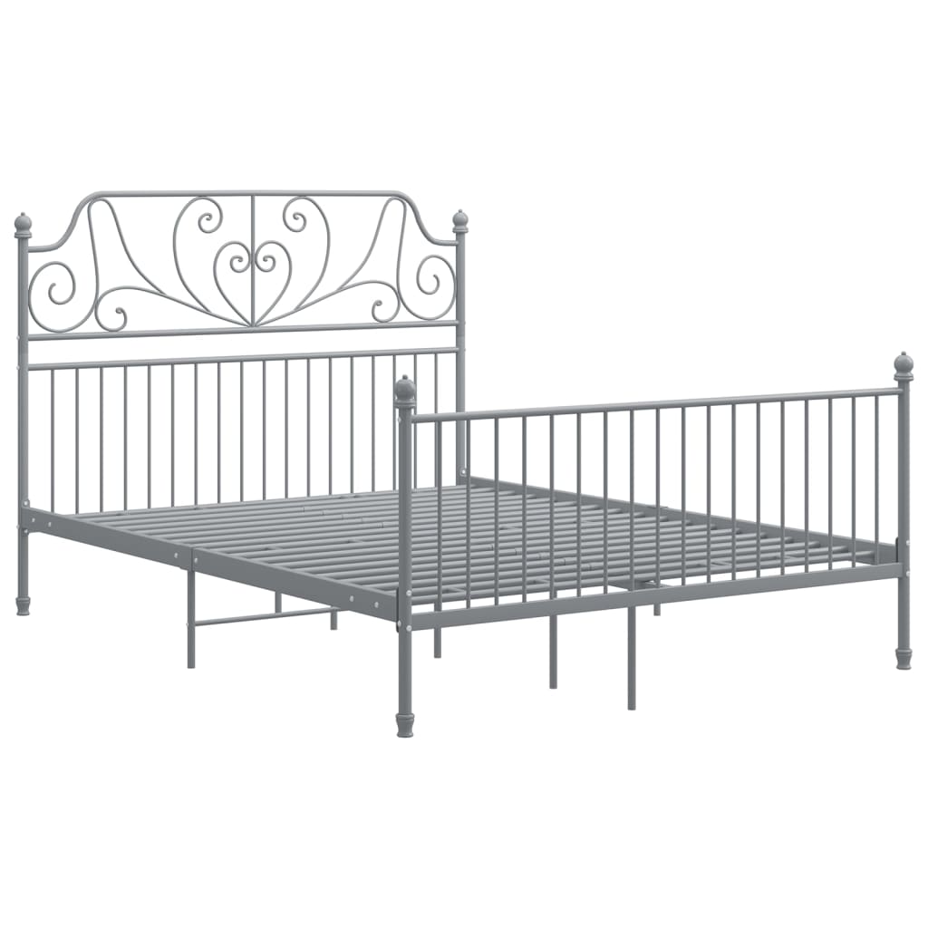 vidaXL Bettgestell ohne Matratze Grau Metall 140×200 cm