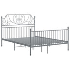 vidaXL Bettgestell ohne Matratze Grau Metall 140×200 cm