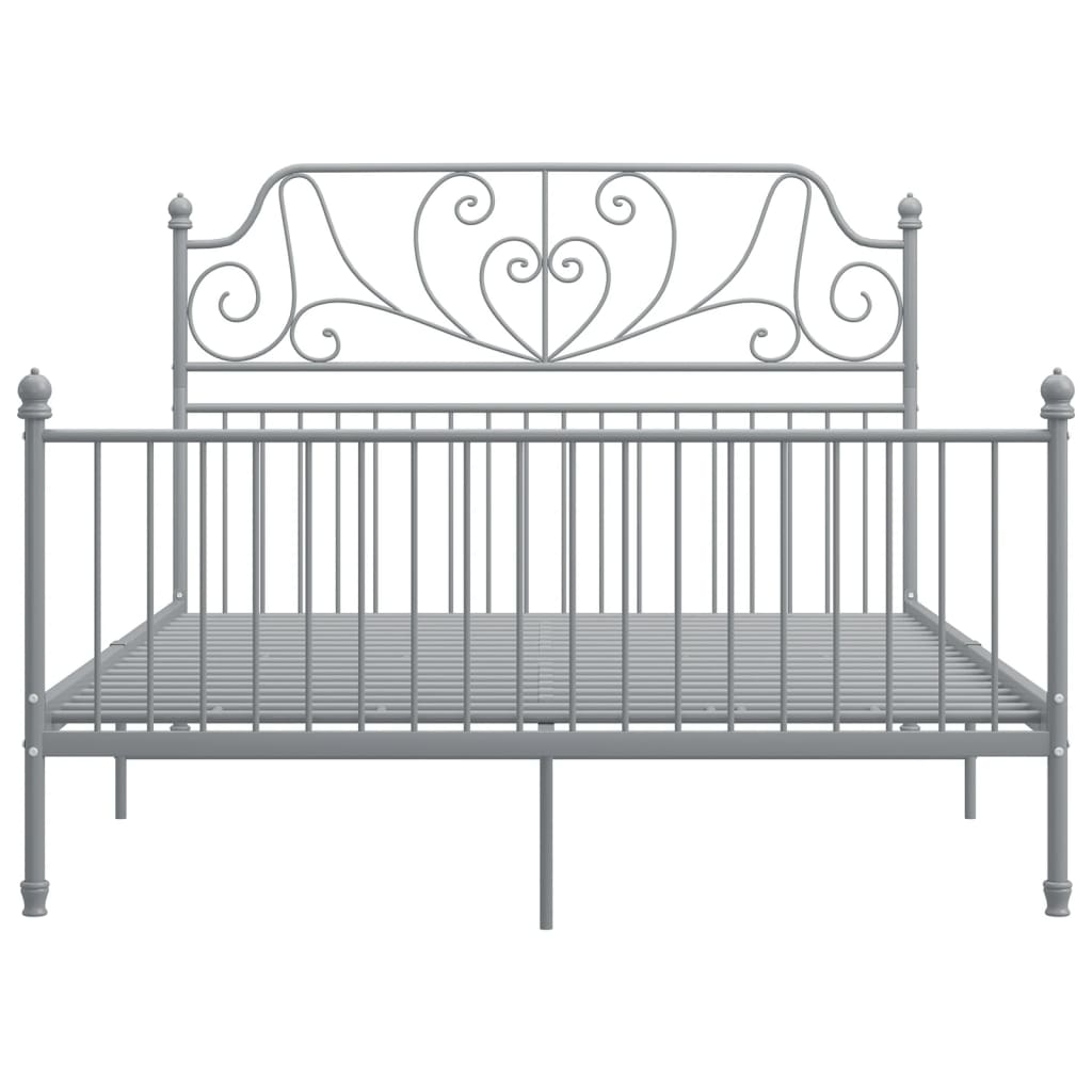 vidaXL Bettgestell ohne Matratze Grau Metall 140×200 cm
