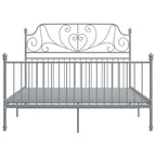 vidaXL Bettgestell ohne Matratze Grau Metall 140×200 cm