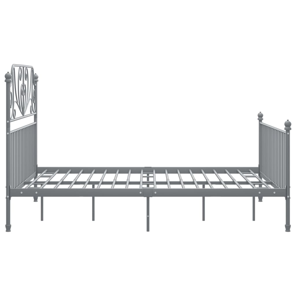 vidaXL Bettgestell ohne Matratze Grau Metall 140×200 cm