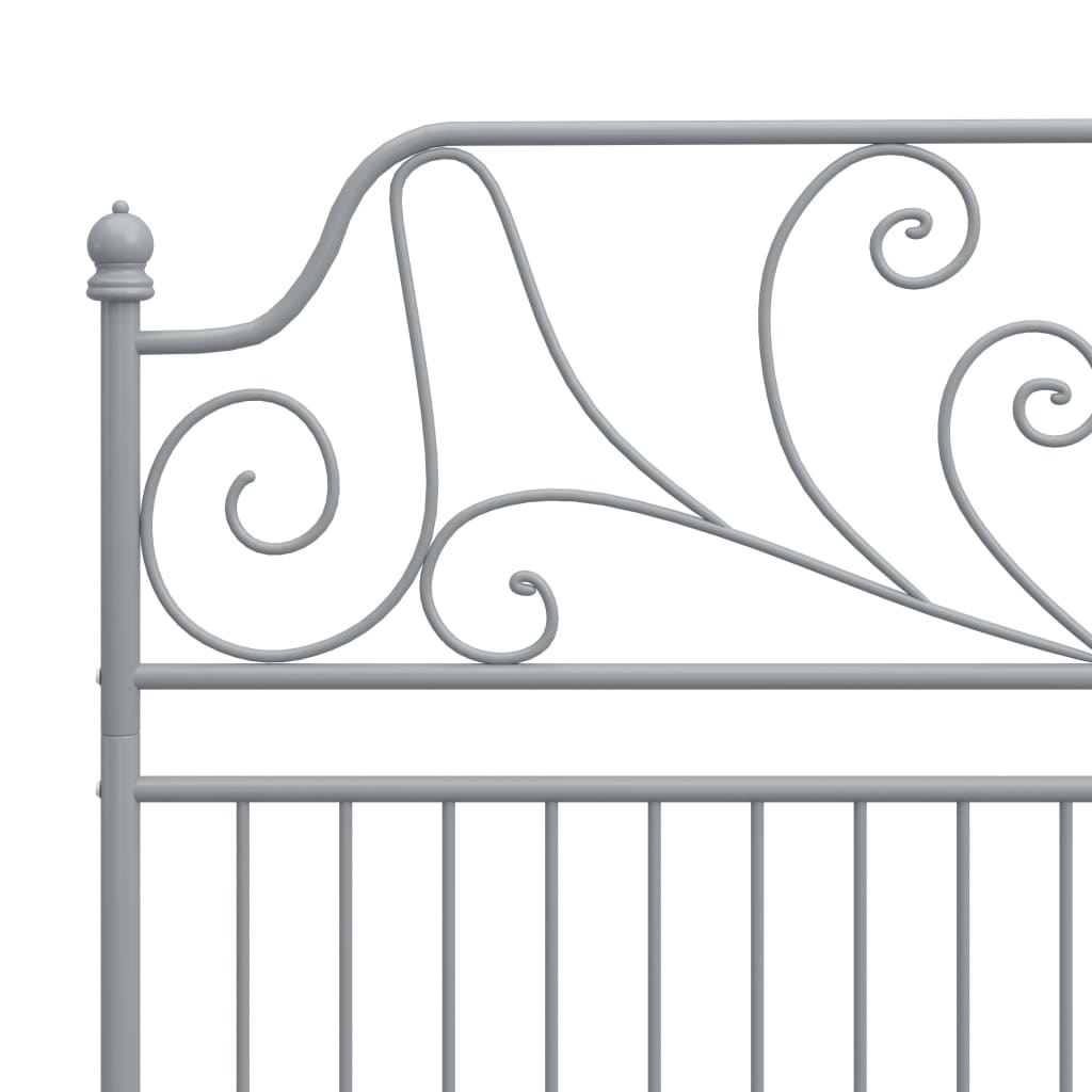 vidaXL Bettgestell ohne Matratze Grau Metall 140×200 cm