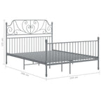 vidaXL Bettgestell ohne Matratze Grau Metall 140×200 cm