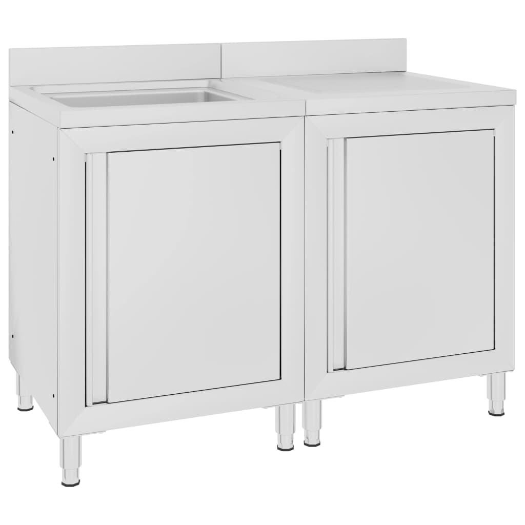 vidaXL Gastro-Spülenunterschrank Edelstahl
