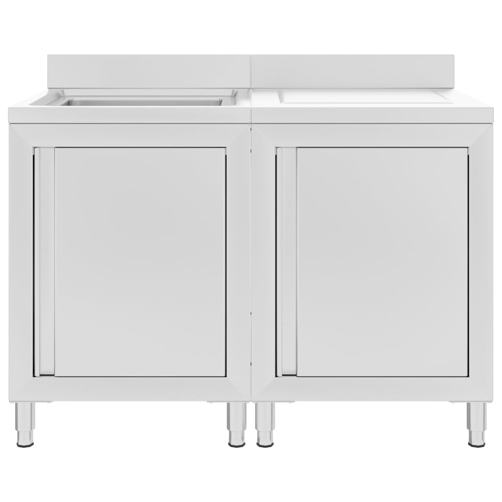 vidaXL Gastro-Spülenunterschrank Edelstahl