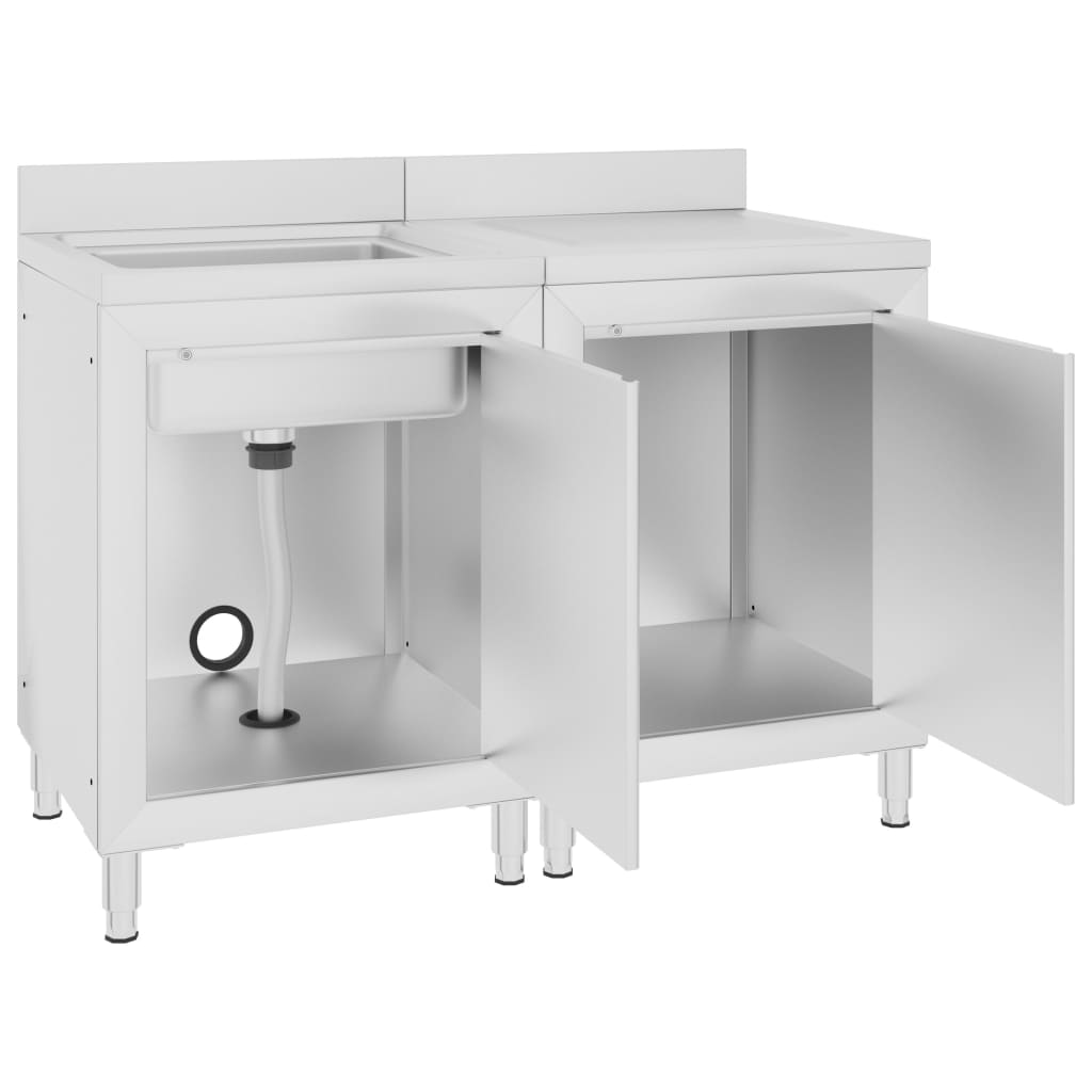 vidaXL Gastro-Spülenunterschrank Edelstahl