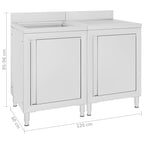 vidaXL Gastro-Spülenunterschrank Edelstahl