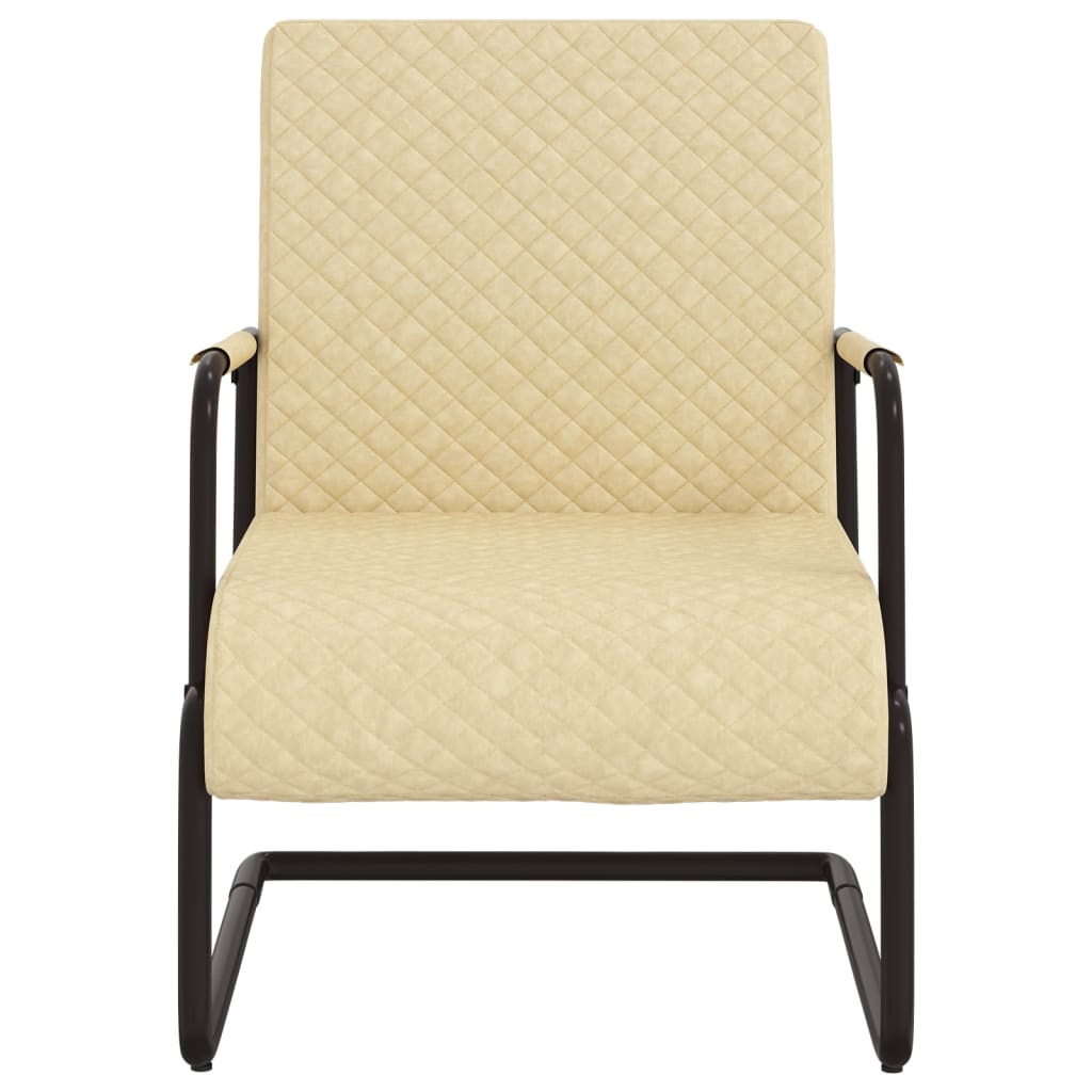 vidaXL Freischwinger Creme Kunstleder